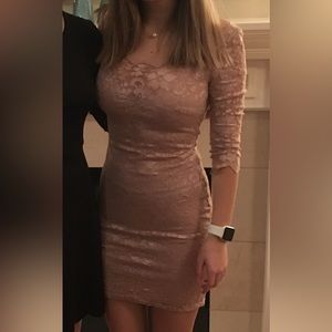 Kimikal Pink Bodycon eyelet dress